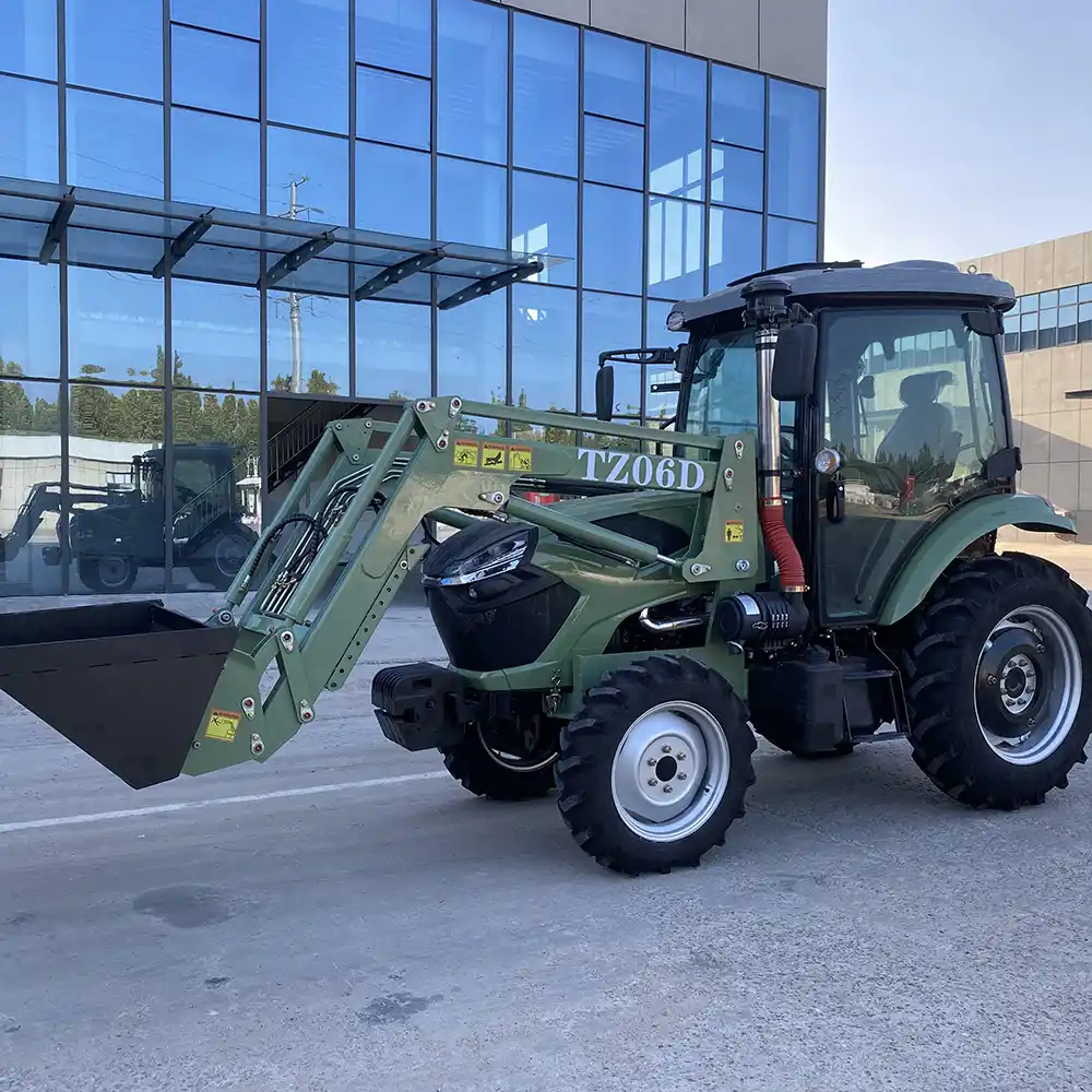 75 HP Utility Tractor, 754 Cab Tractor with 4 in 1 Front end Loader, Rotary Tiller, Slasher