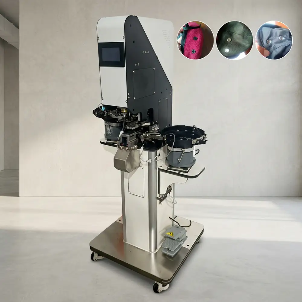 Automatic Beret Eyelet Riveting Machine Mesh Grommet Fixing Machine for Wool Berret Hat Vent Hole Eyeleting Processing