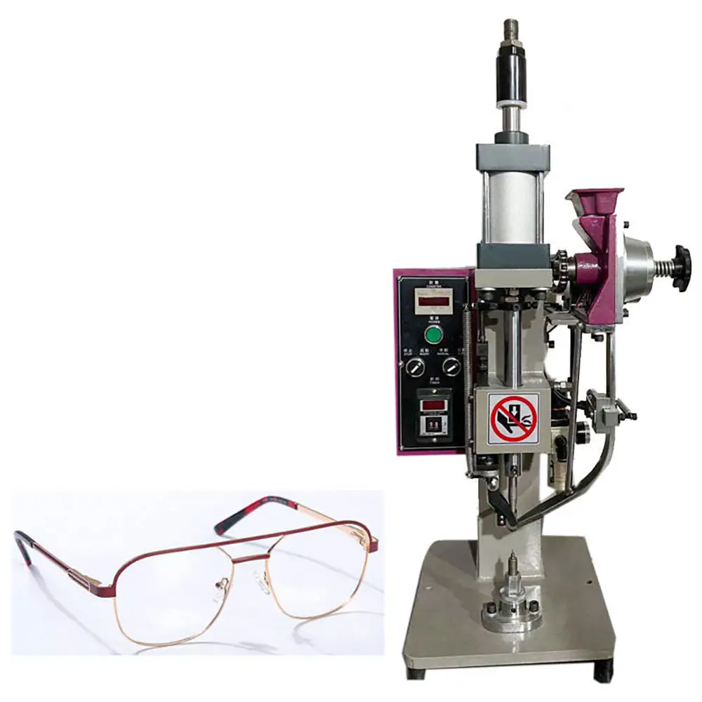 Automatic Eyeglass Frame Riveting Machine | High-Precision Optical Mounting Press for Metal/Plastic Frames