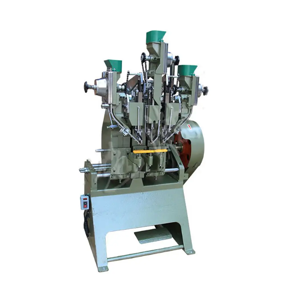 Automatic Three Heads Adjustable Distance Rivet Lever Arch Clipboard File Folder Riveting Machine