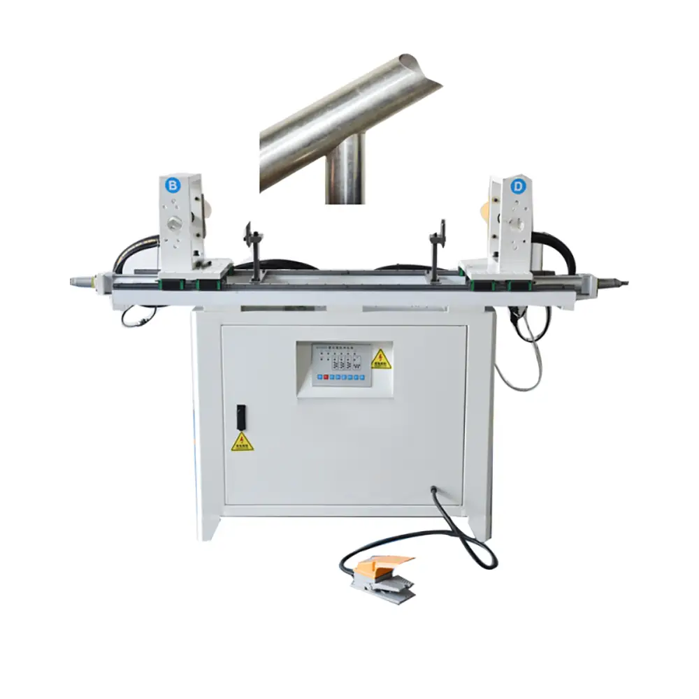Double Head Horizontal Hydraulic Metal Pipe End Arc Pipe Punching Hole Machine