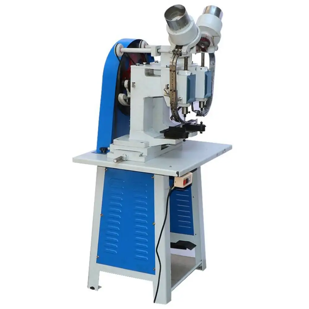 Dual-Head Auto Eyelet Press Machine for Paper/Shopping Bags, High-Speed Riveting