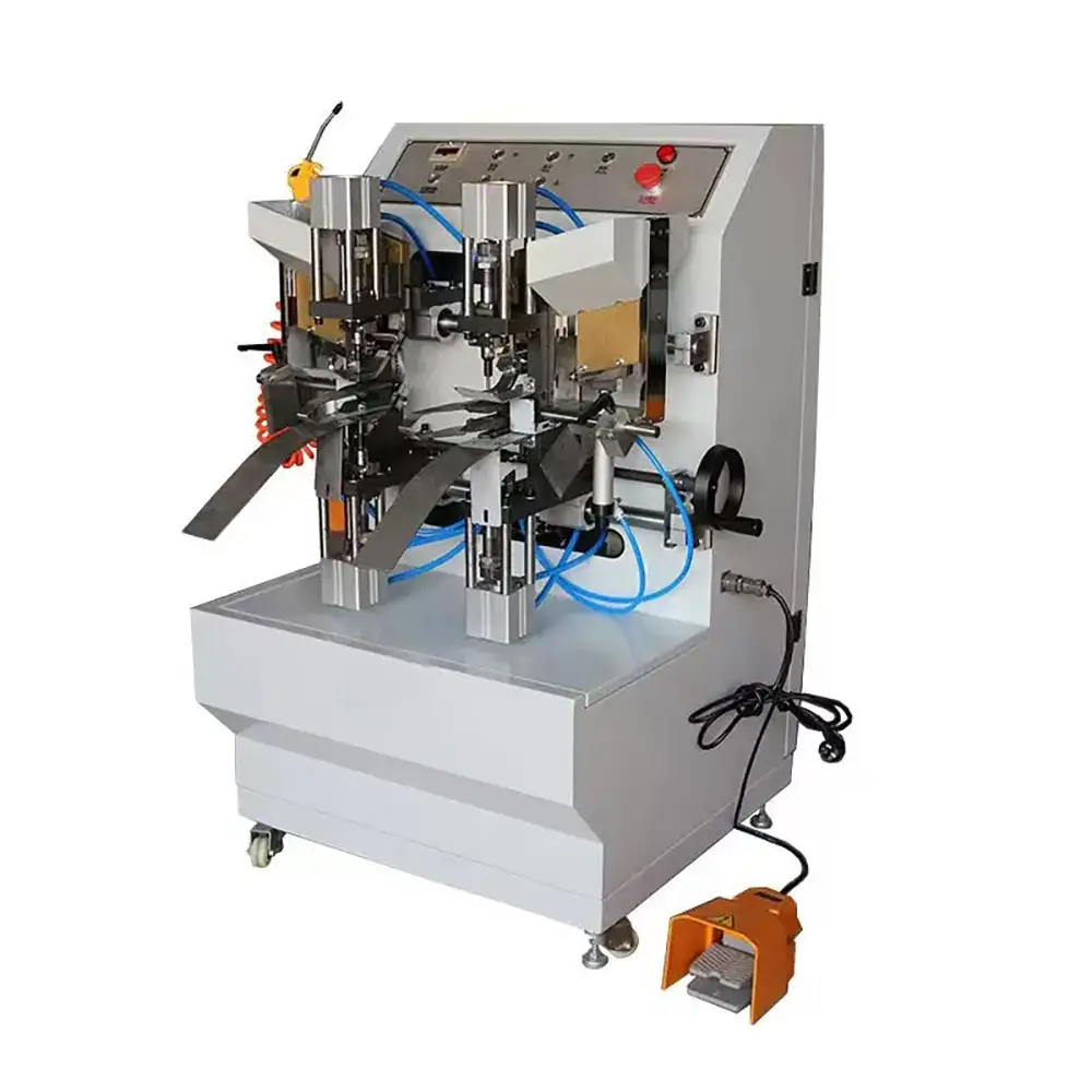 Four Heads Snap Button Fastener Riveting Machine with Automatic Feeding Tray for Folder Paper Bags