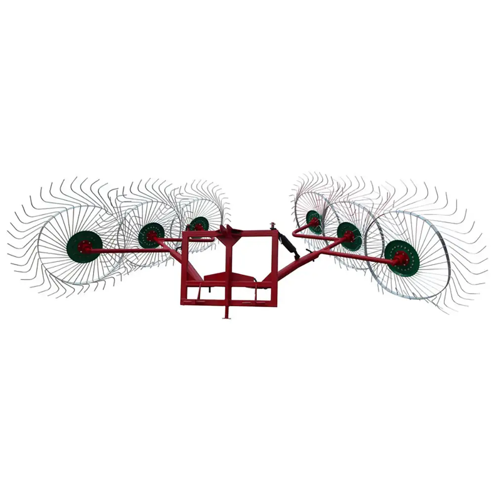 Hay Rake, Agricultural Wheel Rakes, Tractor 3 Point Hydraulic Hay Rake Finger Disc Grass Grabber