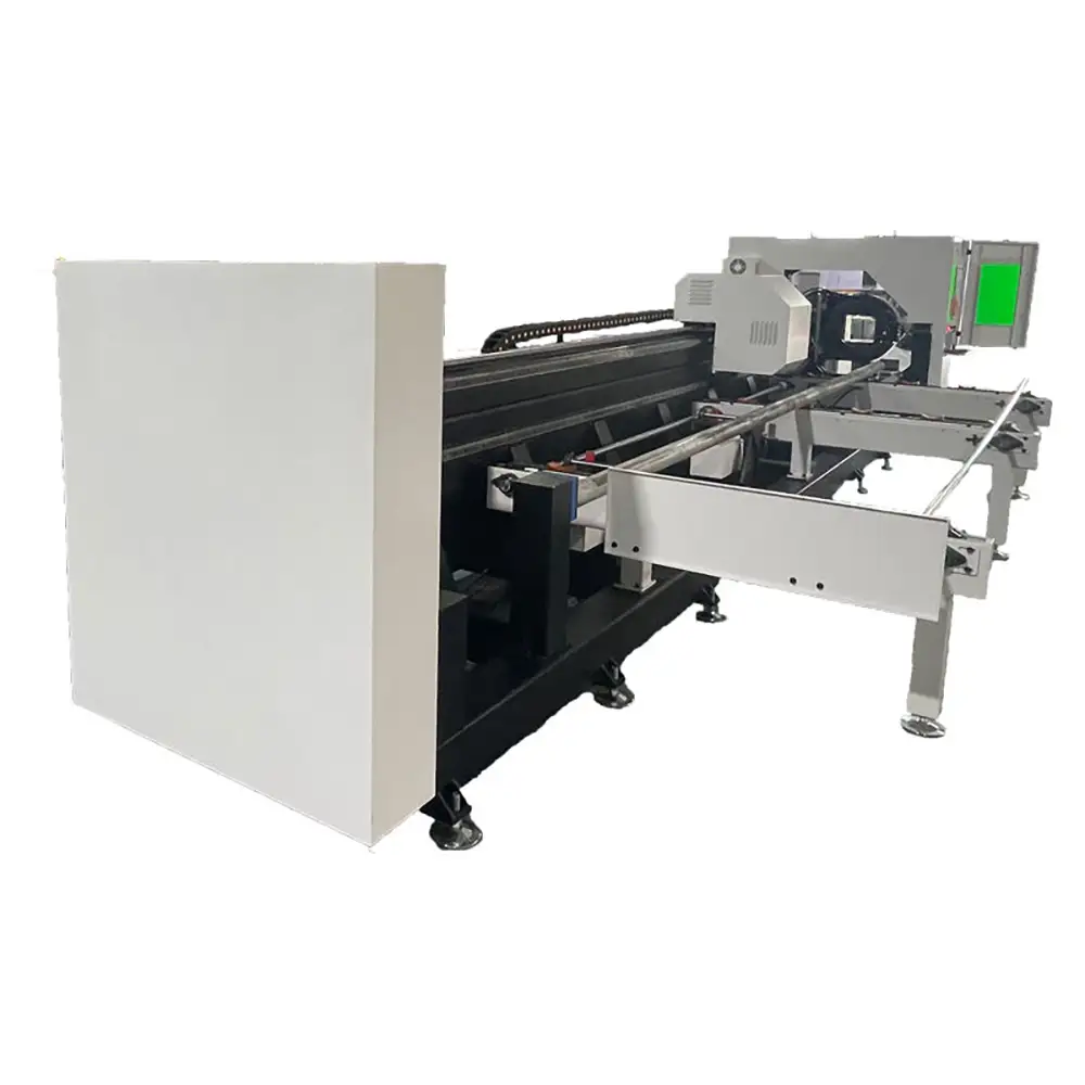 Heavy Duty Side Mounted Dual Chuck Laser Tube Cutting Machine Automatic Feeding Pipe