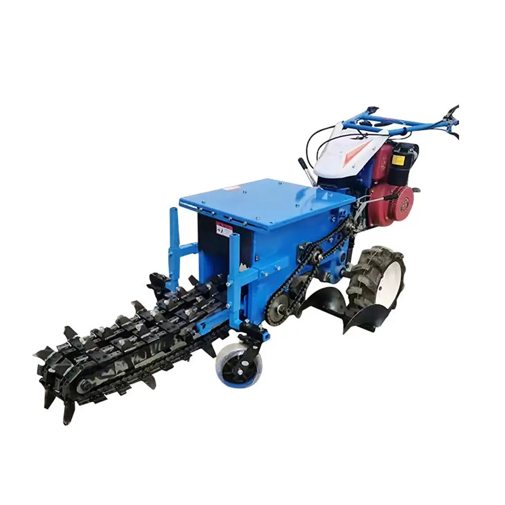 Mini Ditching Chain Trencher, Agricultural Hand-held Planting Trencher, Self-walking Chain Ditching Machine