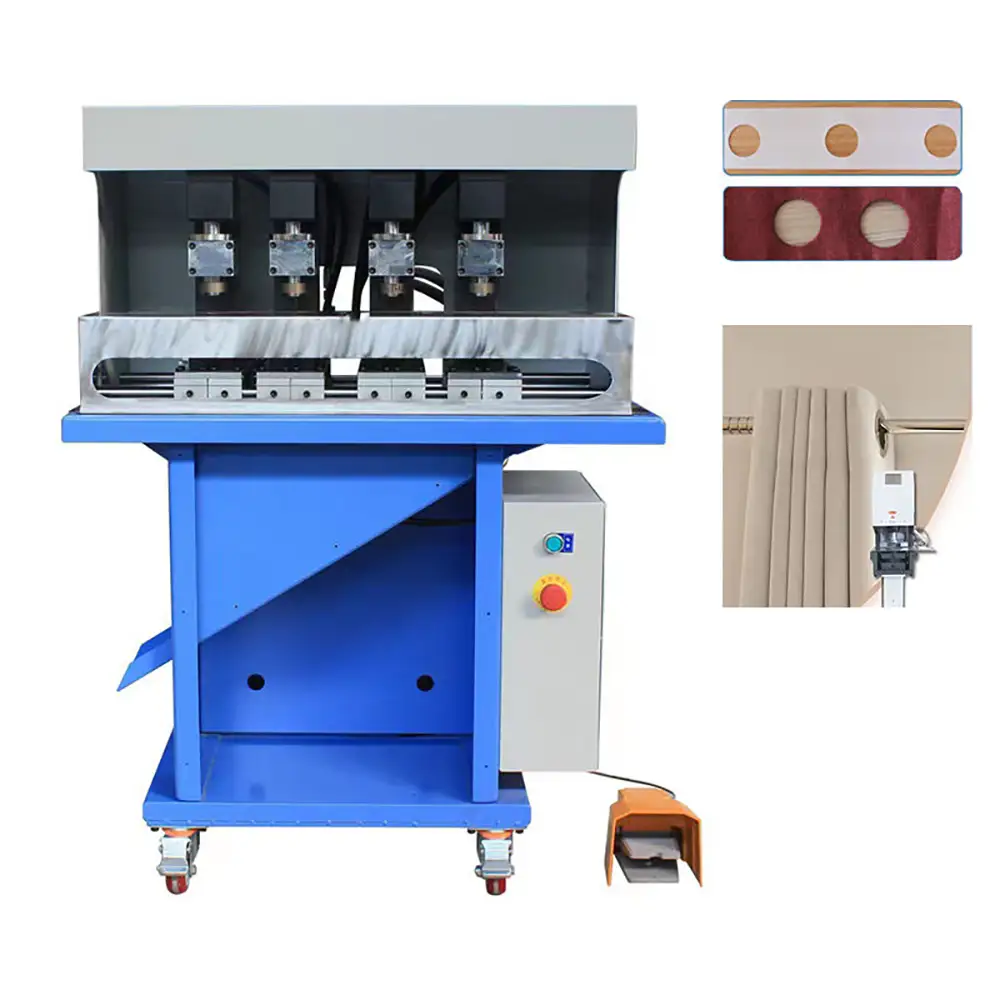 Multi-function Automatic Hydraulic Four Holes Curtain Eyelet Punch Equipment Punching Machine