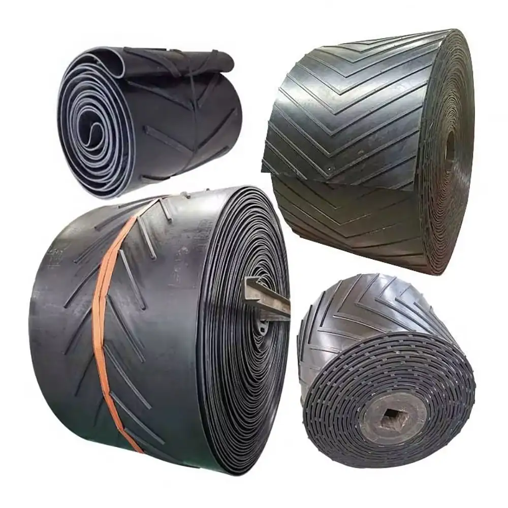Patterned Conveyor Belt, Construction Industrial Chevron Rubber Conveyor Belt