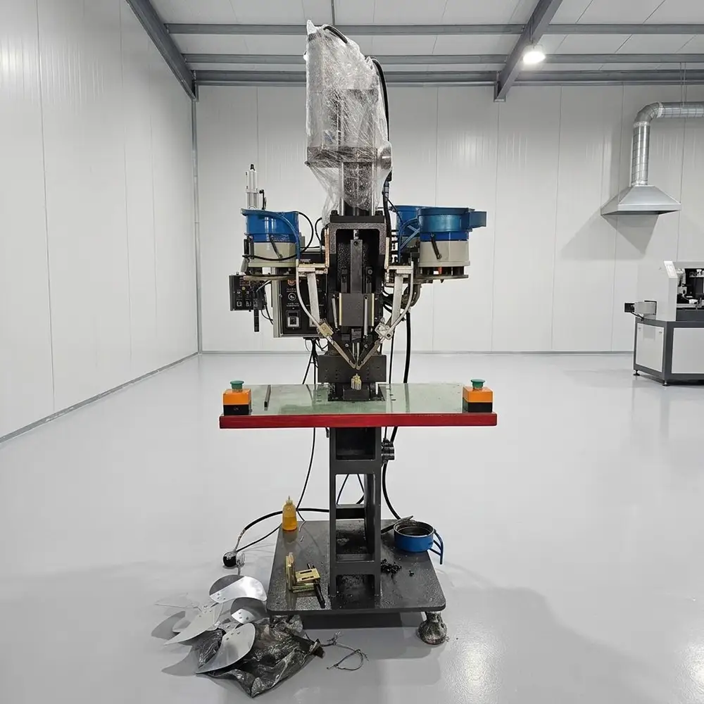 Pneumatic 3-Station Riveting Machine | 3-Head Auto Riveter Boosts Production Efficiency for Fan Assembly